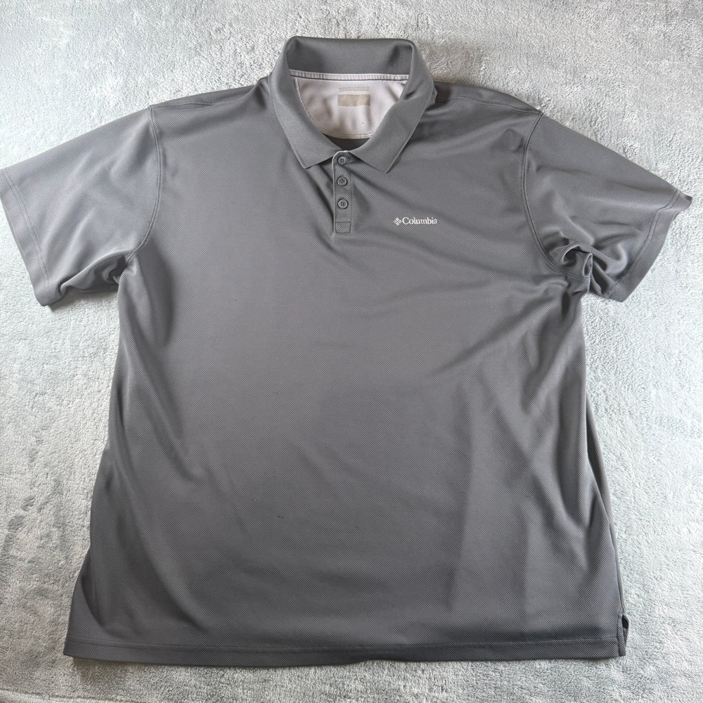 Columbia Mens Gray Short Sleeve Performance Polo Shirt AS0126 Size XXL‎